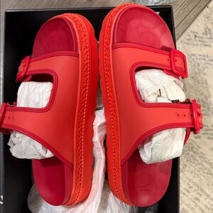 COACH Lucy Rubber Red Sandals